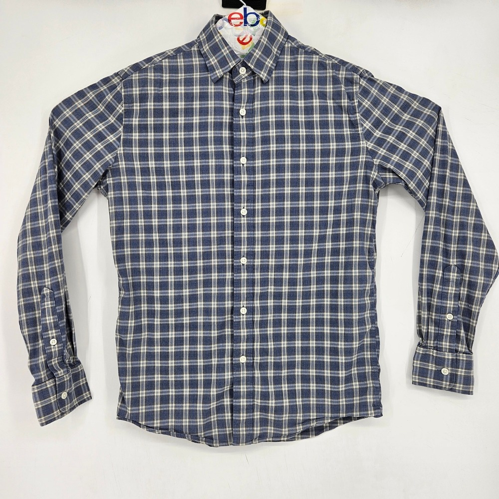 Faherty Shirt Mens Small Blue Plaid Long Sleeve Button Up Casual Flannel Soft